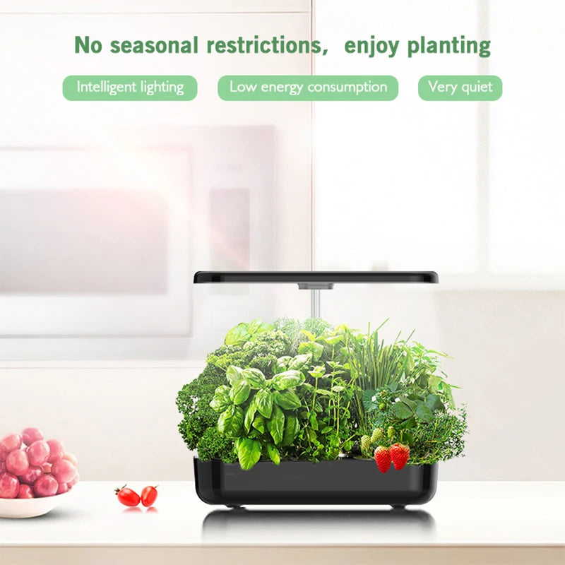 12-Pod Indoor Hydroponic Growing System – Smart Herb Garden with LED Grow Light