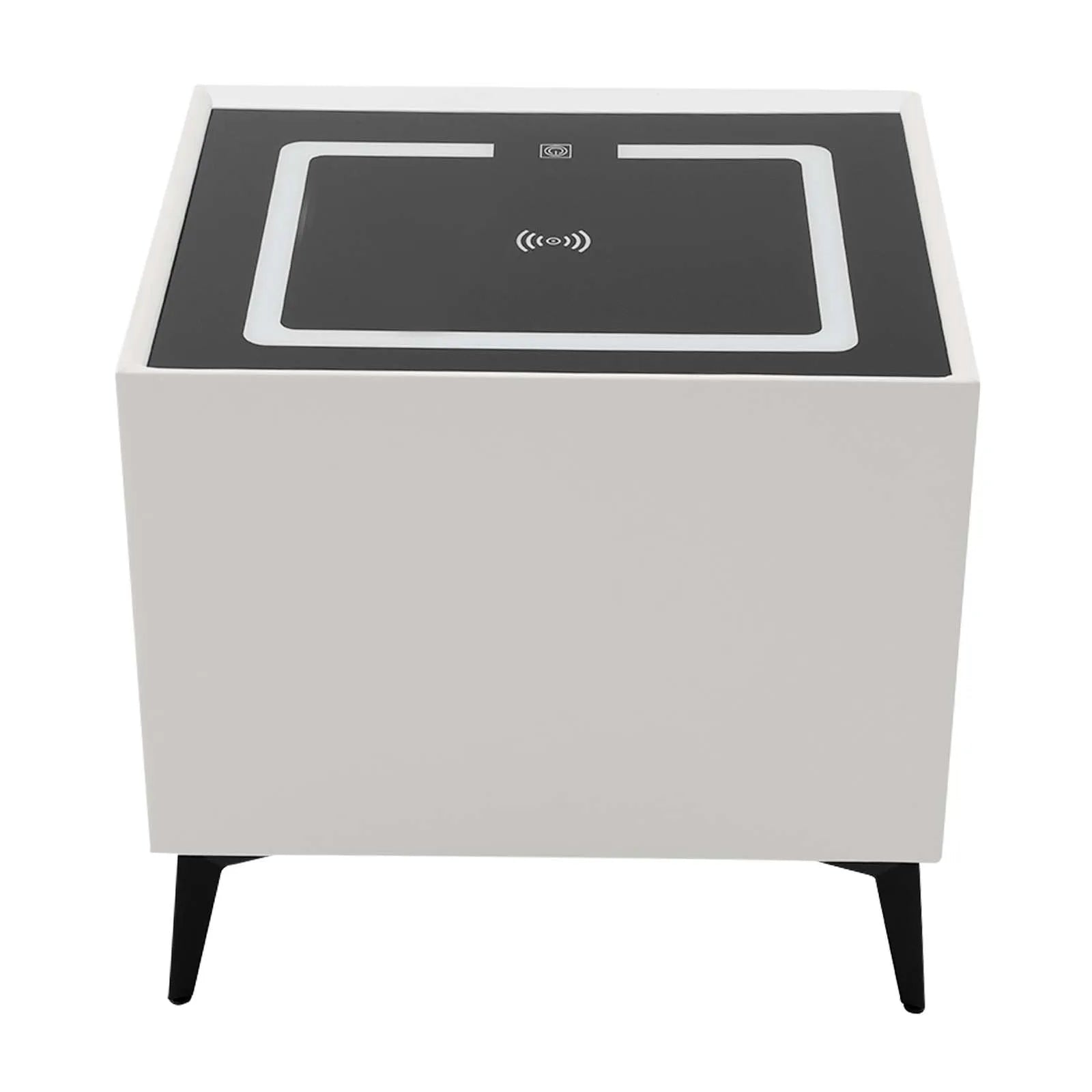 Bedside Table with Drawers, Bluetooth Speaker Smart Bedside Table with Light Usb& Wireless Charging