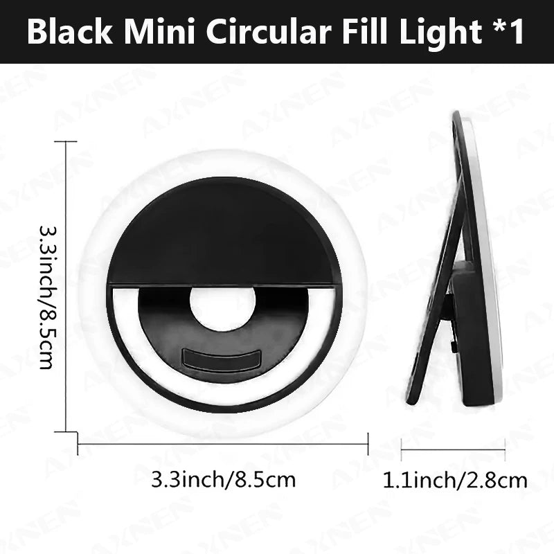 USB Rechargeable LED Ring Light – Clip-On Selfie Light for iPhone, Samsung