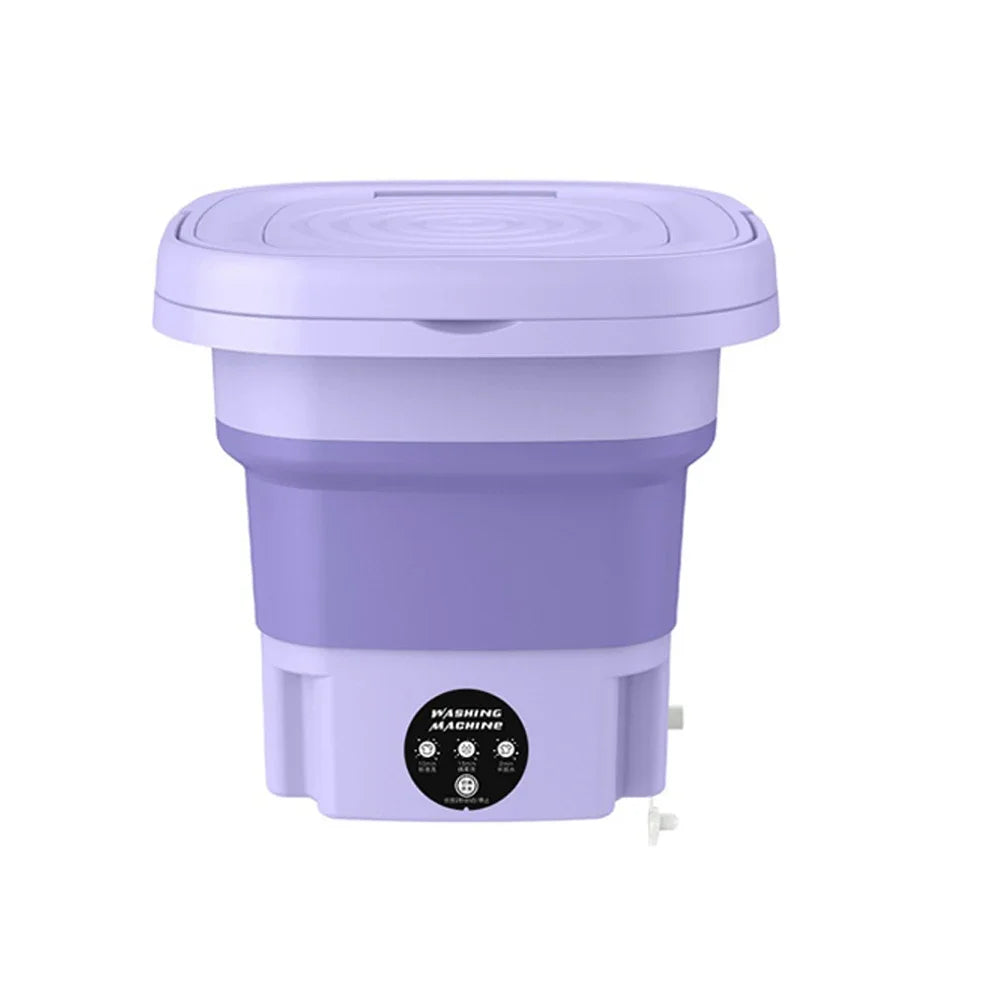 8L Mini Foldable Washing Machine with Spin Dryer – Portable USB Laundry Washer