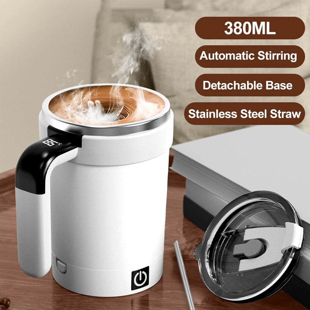 Automatic Magnetic Self-Stirring Mug – USB Rechargeable Stainless Steel Coffee Cup