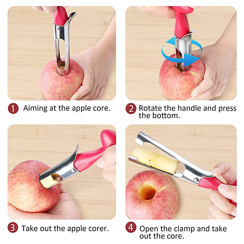 Premium Stainless Steel Apple Corer – Fruit Core Remover Tool for Apples, Pears & Vegetables