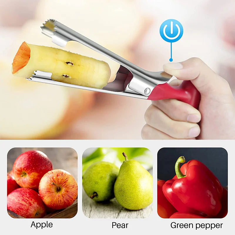 Premium Stainless Steel Apple Corer – Fruit Core Remover Tool for Apples, Pears & Vegetables