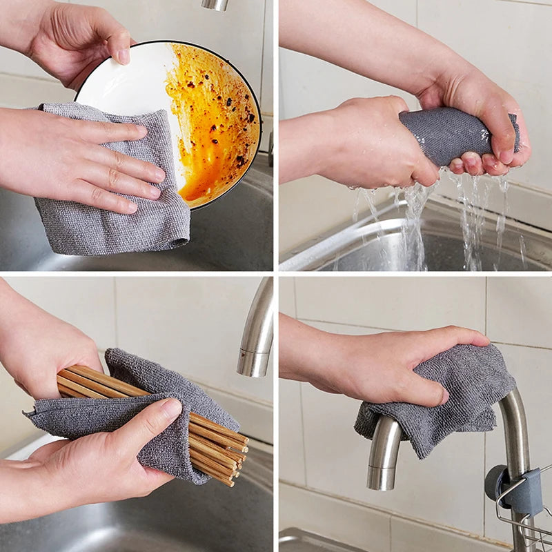 Reusable Microfiber Cleaning Towel Roll – 50-Sheet Eco-Friendly