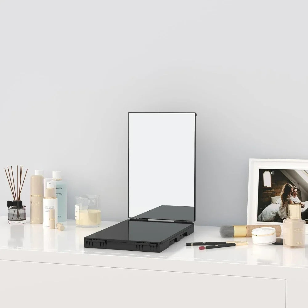 Rechargeable 3-Way LED Mirror – 360° Adjustable Self Haircut Mirror with Lights