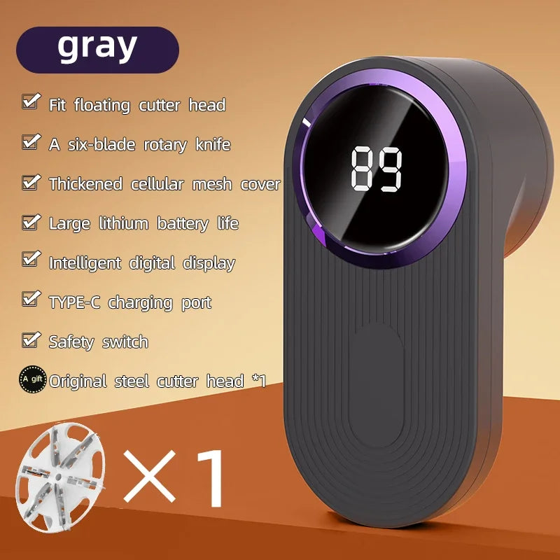 LED Digital Fabric Lint Remover – USB Rechargeable Electric Fuzz Shaver