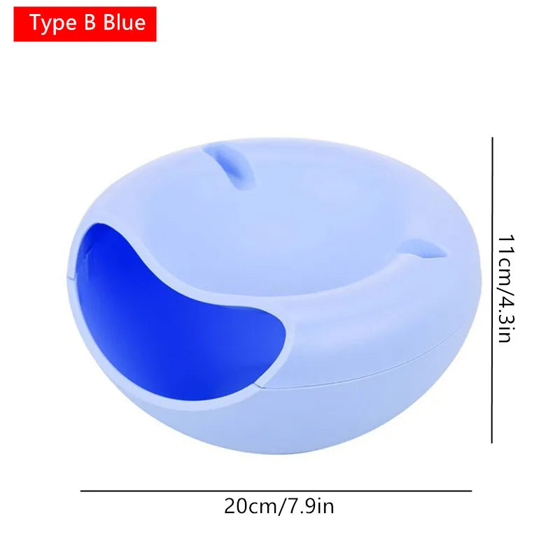 Modern Double-Layer Snack Bowl with Phone Holder – Lazy Fruit & Snack Dish for Living Room