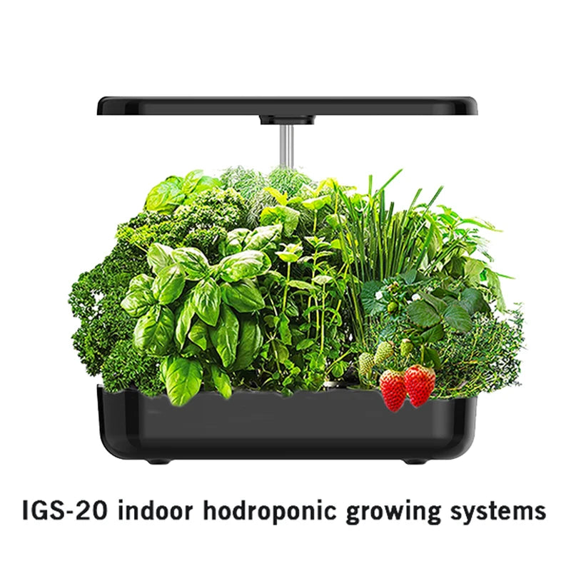 12-Pod Indoor Hydroponic Growing System – Smart Herb Garden with LED Grow Light