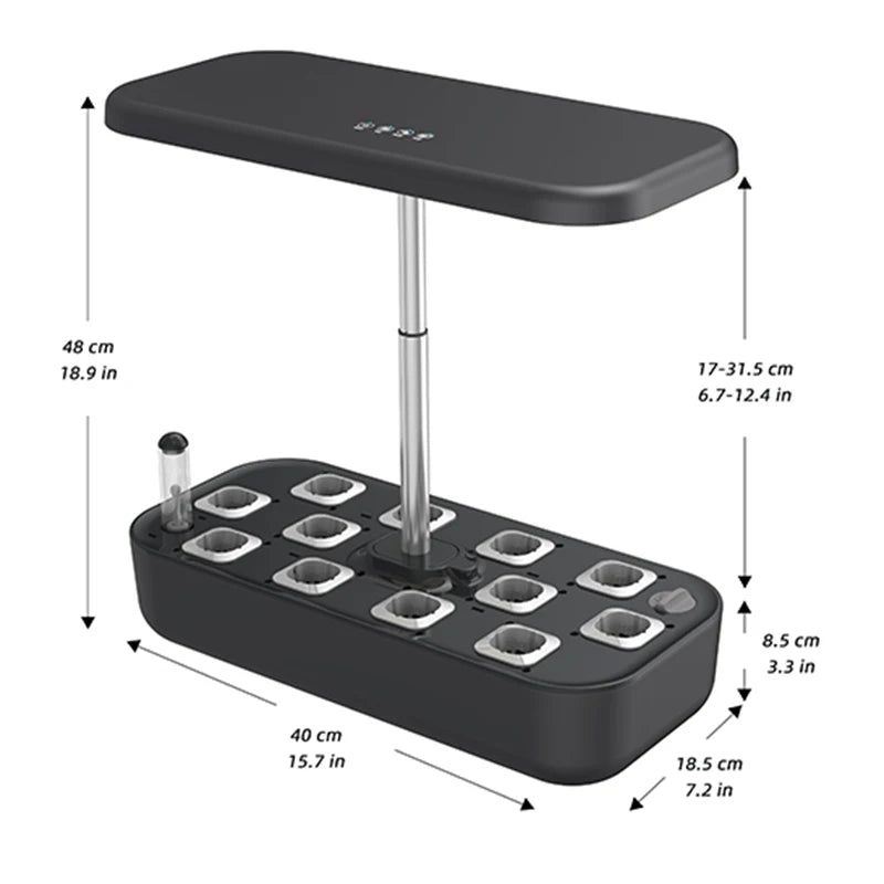 12-Pod Indoor Hydroponic Growing System – Smart Herb Garden with LED Grow Light
