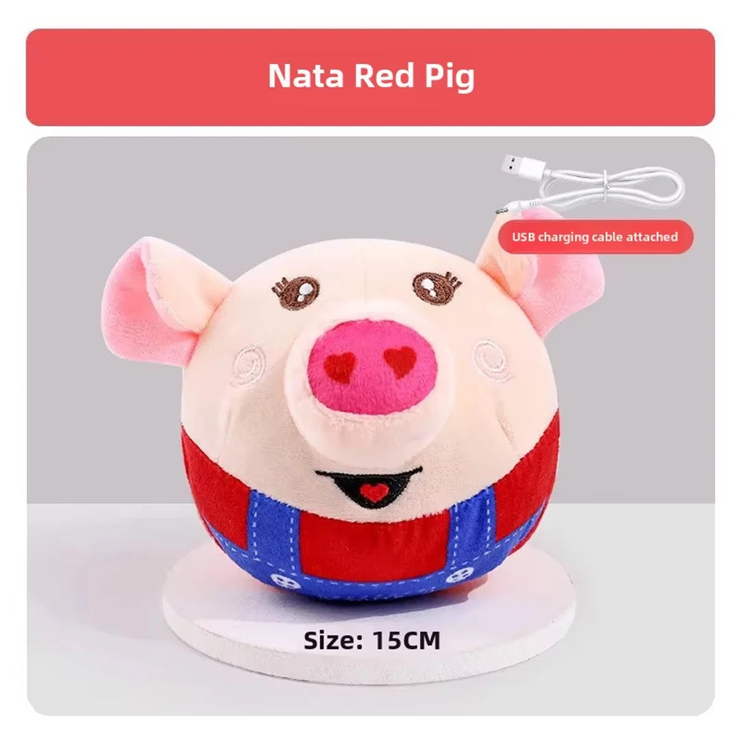 Interactive Plush Jumping Ball – USB Rechargeable Dog Toy