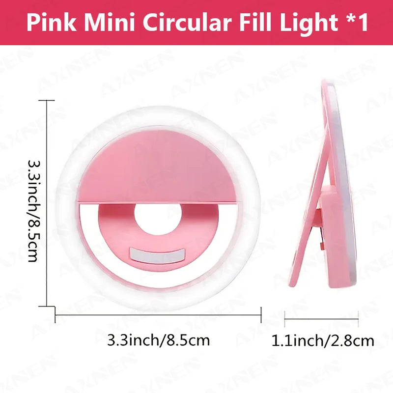 USB Rechargeable LED Ring Light – Clip-On Selfie Light for iPhone, Samsung