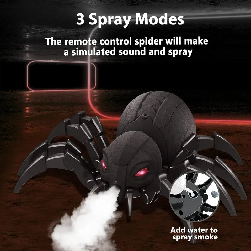 RC Spider Robot Toy – Remote-Controlled Spider with Mist Spray, Lights & Music