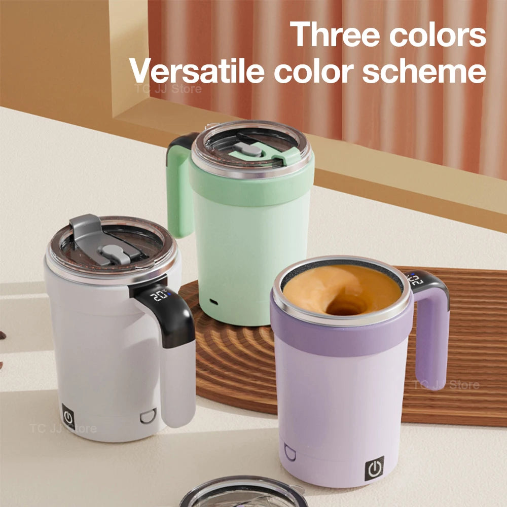 Automatic Magnetic Self-Stirring Mug – USB Rechargeable Stainless Steel Coffee Cup
