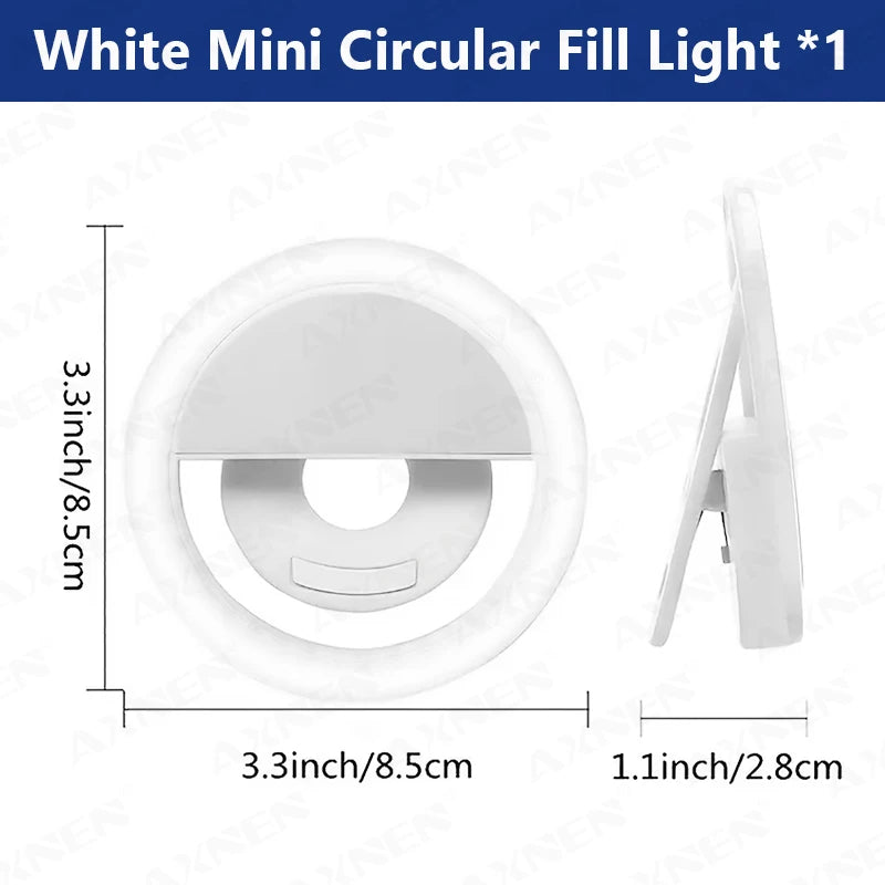 USB Rechargeable LED Ring Light – Clip-On Selfie Light for iPhone, Samsung