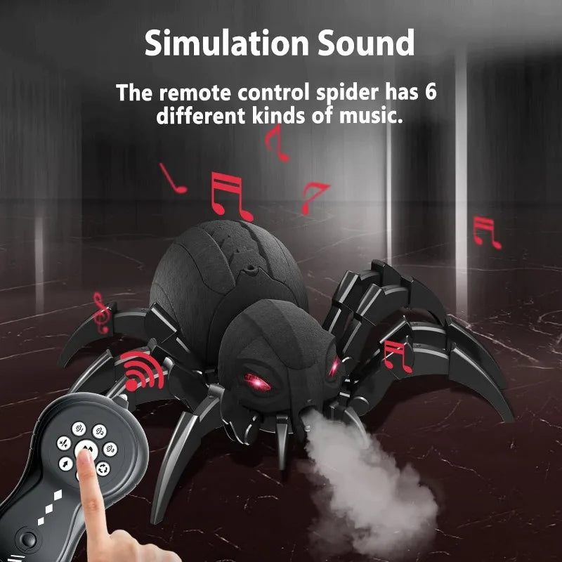 RC Spider Robot Toy – Remote-Controlled Spider with Mist Spray, Lights & Music