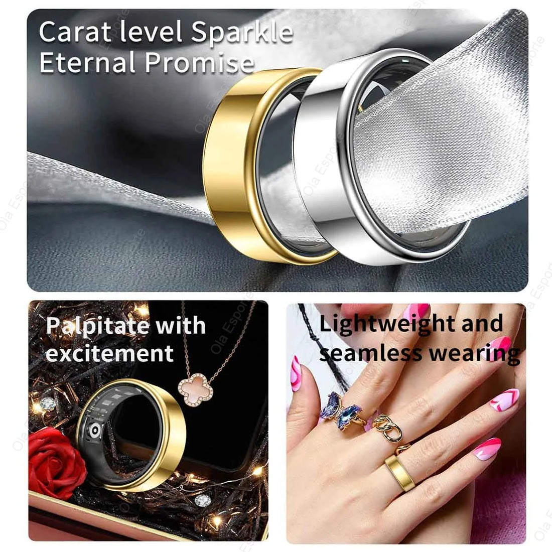 2025 Smart Ring – Titanium Health & Fitness Tracker