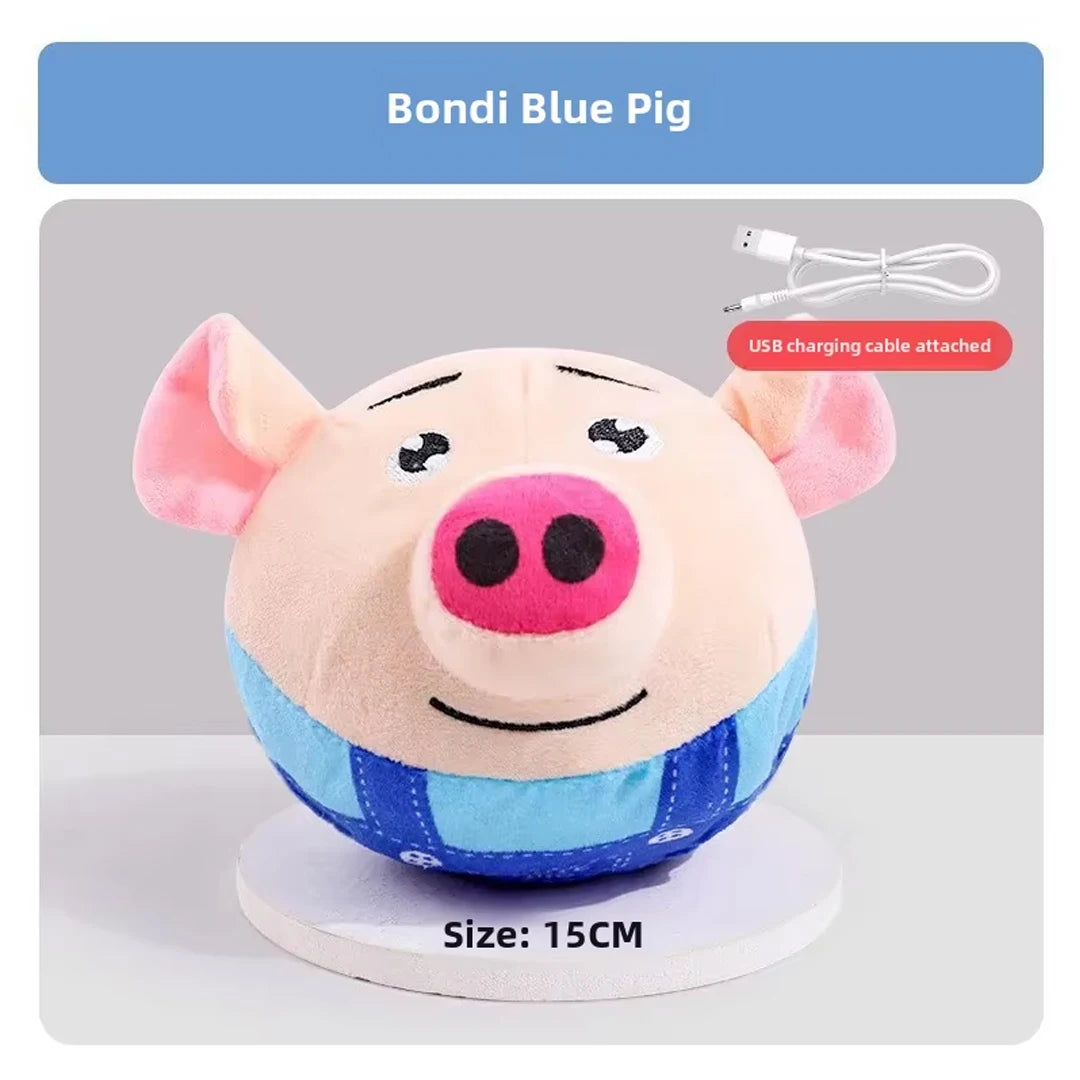 Interactive Plush Jumping Ball – USB Rechargeable Dog Toy