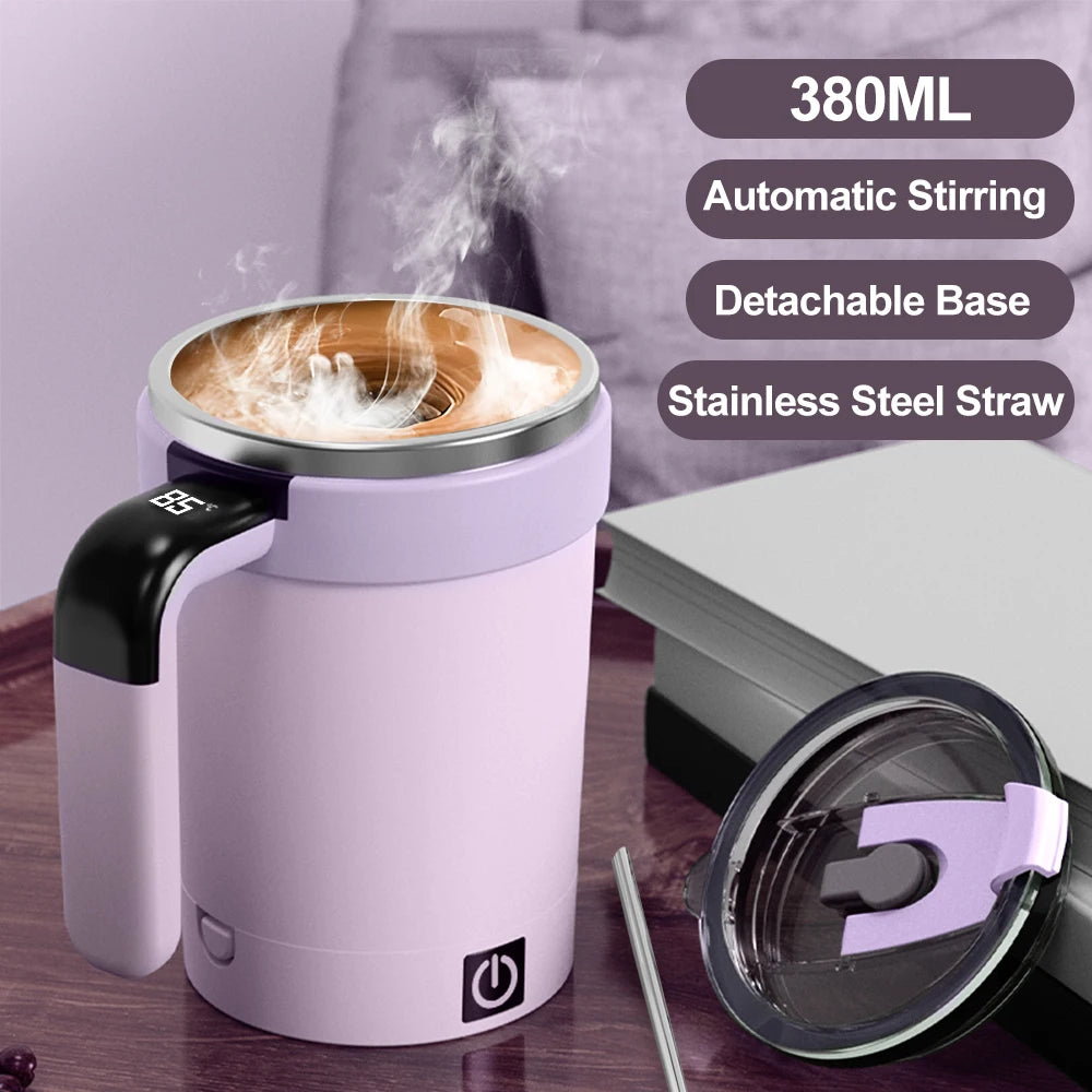 Automatic Magnetic Self-Stirring Mug – USB Rechargeable Stainless Steel Coffee Cup