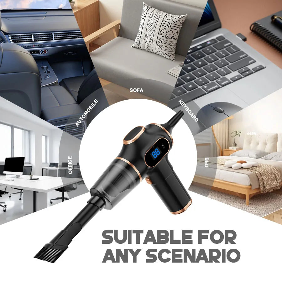 Portable Wireless Car Vacuum Cleaner – 95000PA High-Power Suction