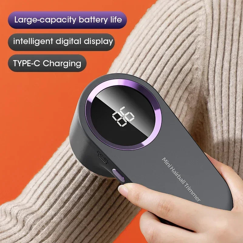 LED Digital Fabric Lint Remover – USB Rechargeable Electric Fuzz Shaver