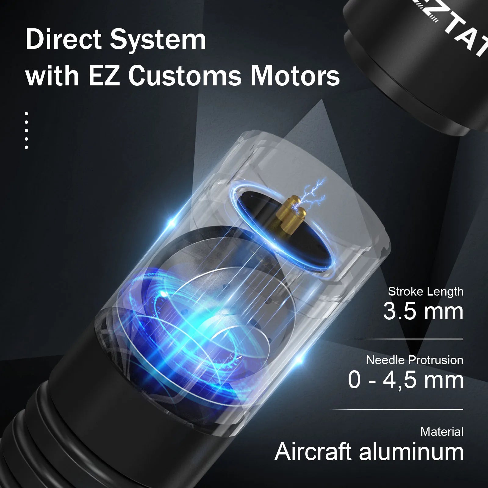 EZ Caster Wireless Tattoo Machine Pen – 1500mAh Rotary Cartridge Pen