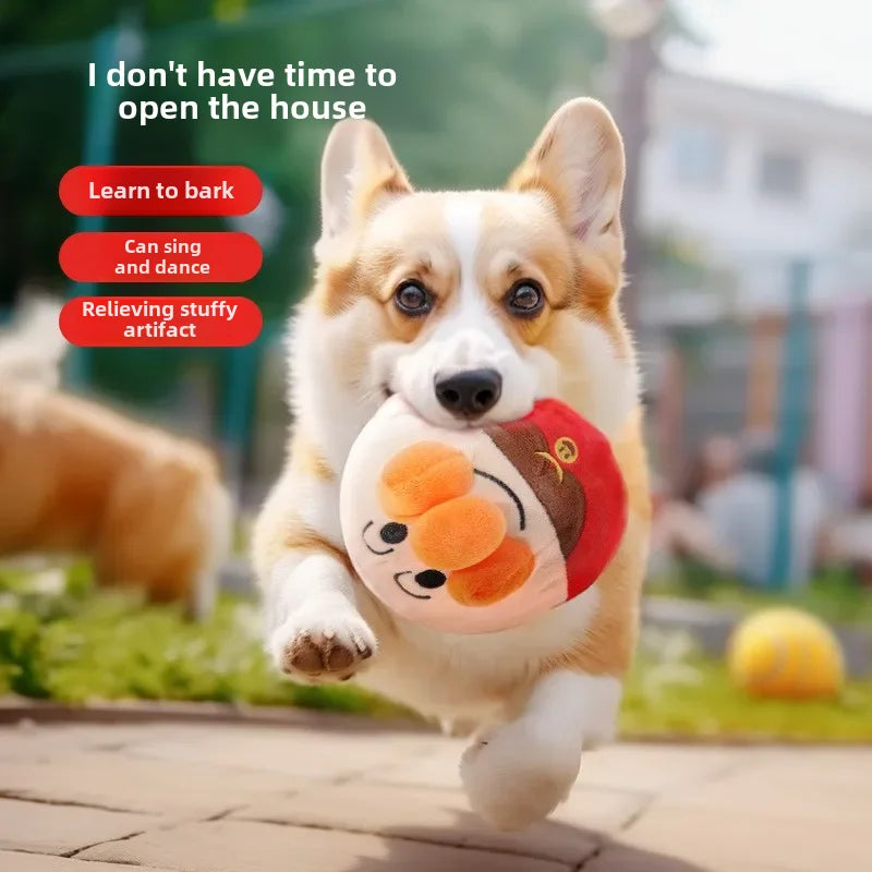 Interactive Plush Jumping Ball – USB Rechargeable Dog Toy